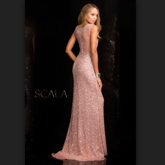 Scala Blush Sequin Gown - Picture 2 of 5